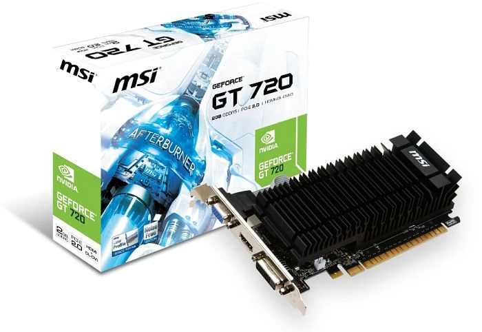 MSI GeForce GT 720, N720-1GD5HLP, 1GB GDDR5, VGA, DVI, HDMI