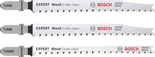 Bosch Professional EXPERT T308B/BO Wood 2-side clean Stichsägeblatt-Set, 3-tlg.