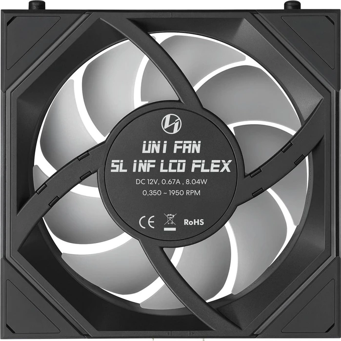 Lian Li Uni Fan SL-INF LCD FLEX ARGB, schwarz, 120mm, 3er-Pack
