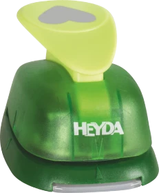 Heyda Hebel-Motivstanzer XXL, Herz, gelb/grün, 48mm