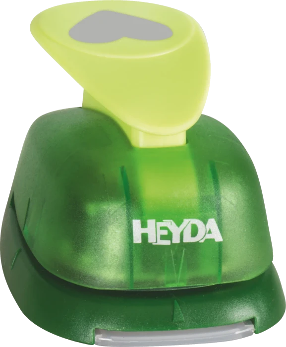 Heyda Hebel-Motivstanzer XXL, Herz, gelb/grün, 48mm