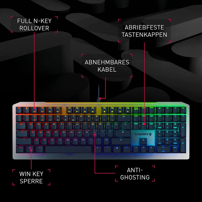 Cherry MV 3.0, LEDs RGB, grau/schwarz, Cherry VIOLA, USB, DE