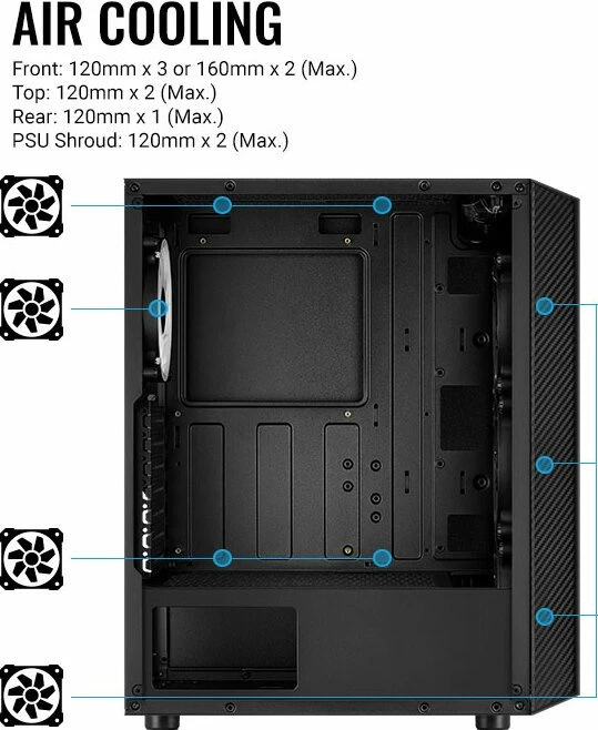 AeroCool Hive FRGB, inkl. 1x Lüfter, Glasfenster