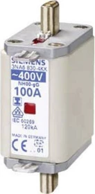 Siemens NH-Sicherungseinsatz, NH00, In: 80 A, gG, Un AC: 400 V, Kombikennmelder, isolierte Grifflaschen