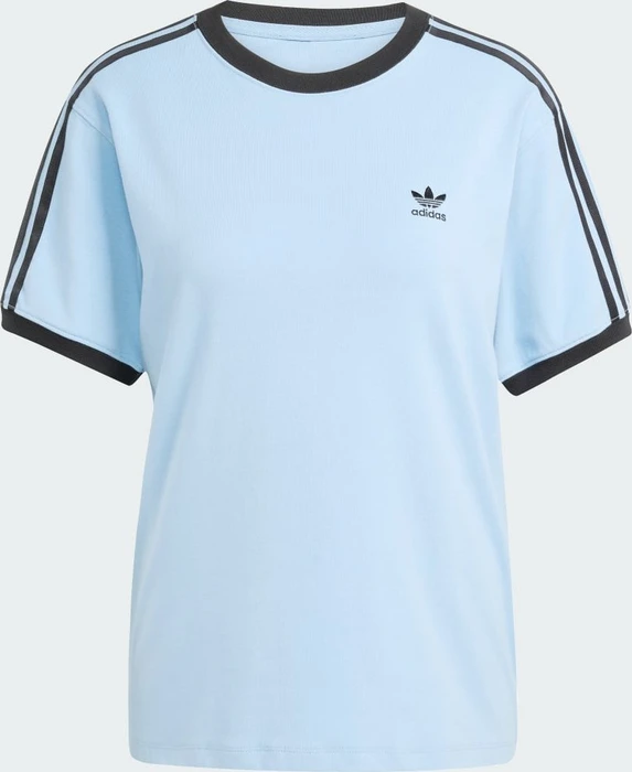 adidas 3-Streifen T-Shirt kurzarm ash blue/black (Damen)