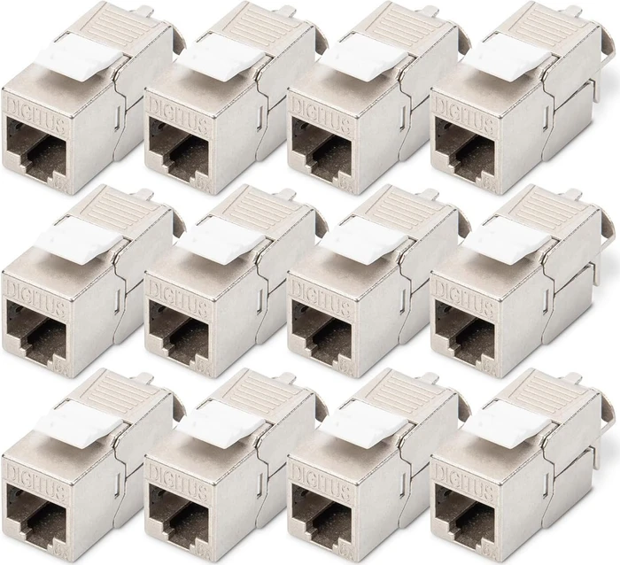Digitus Keystone Modul RJ-45 Buchse via Verlegekabel Cat6a, 12er-Pack
