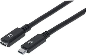 Manhattan SuperSpeed+ USB-C Verlängerungskabel 0.5m schwarz