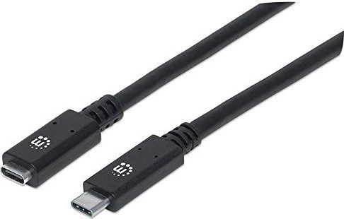 Manhattan SuperSpeed+ USB-C Verlängerungskabel 0.5m schwarz