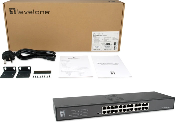 LevelOne GEU Rackmount Gigabit Switch, 24x RJ-45
