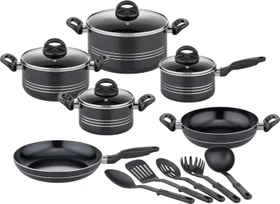GSW Milano Nero Kochtopf-Set, 15-tlg.