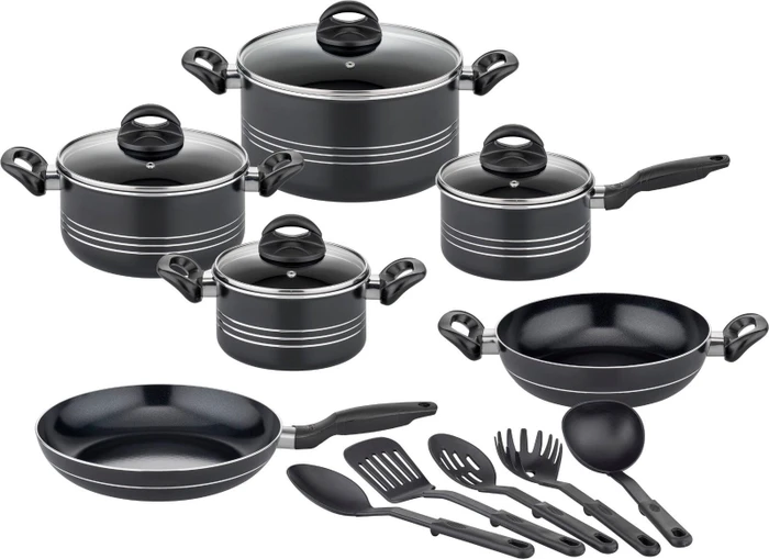 GSW Milano Nero Kochtopf-Set, 15-tlg.