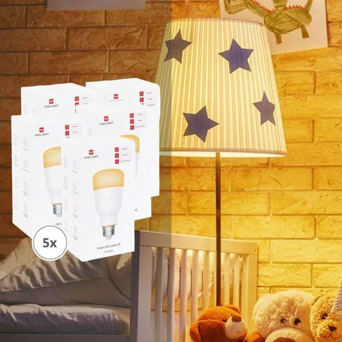 Yeelight 1S LED-Bulb E27 8.5W/827 dimmbar, 5 Stück