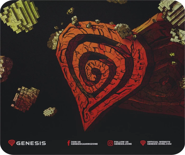 Genesis Ancient Stone of Genesis Gaming Mousepad, 250x210mm, Motiv schwarz/rot