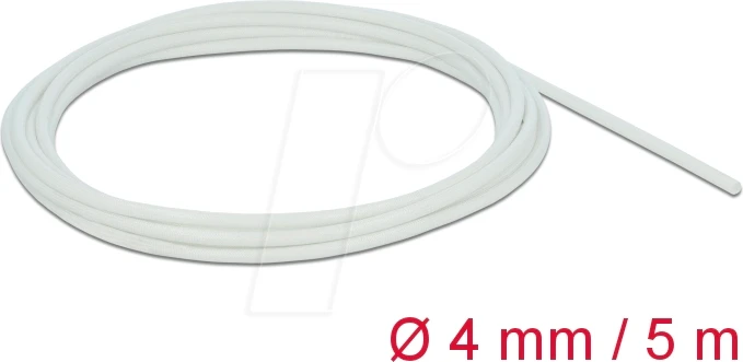 DeLOCK Schutzschlauch Glasfasergeflecht, 4mm, 5m, weiß
