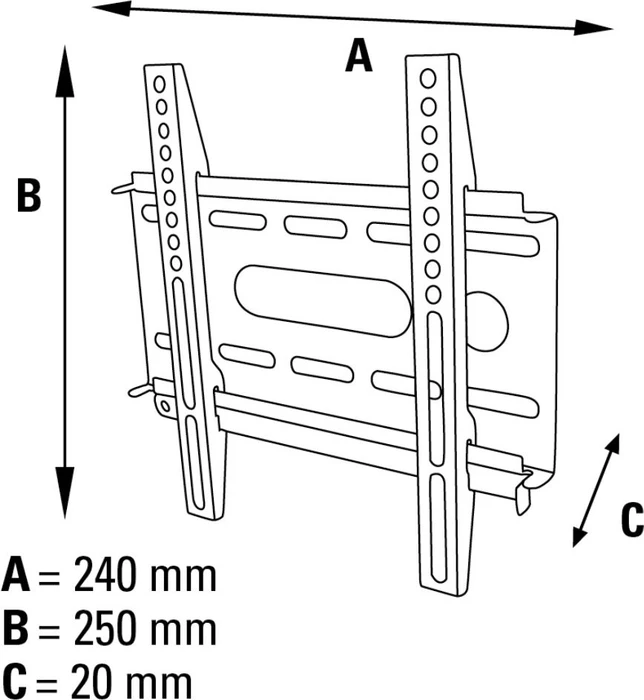 Hama TV-Wandhalterung Fix Ultraslim, 3 Sterne, M weiß