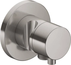 Keuco IXMO 59549 Comfort 3-Wege Ab- und Umstellventil mit Schlauchanschluss und Brausehalter rund edelstahl-finish