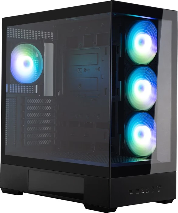 Zalman P40 DS Black, schwarz, Glasfenster