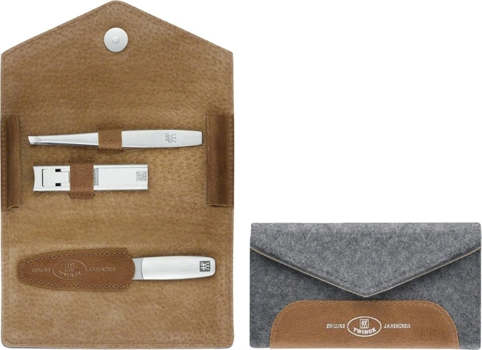 Zwilling Taschen-Etui Maniküre/Pediküre-Set 3-teilig Filz