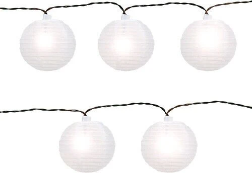 Lumineo Garden Solar Lampion Gartenleuchte 10-flammig weiß