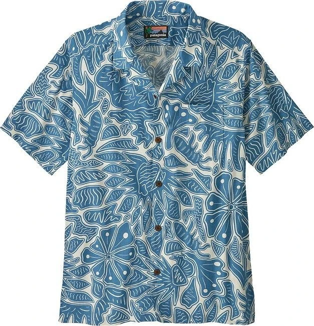 Patagonia Tidal Threads Camp Hemd kurzarm mountain breeze/still blue (Herren)
