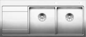 Blanco Divon II 8 S-IF Einbau Doppelspüle rechts mit Ablauffernbedienung edelstahl
