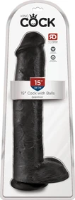 Pipedream King Cock 15" Cock with Balls black