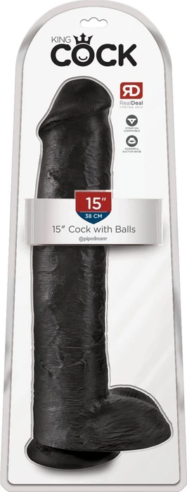 Pipedream King Cock 15" Cock with Balls black