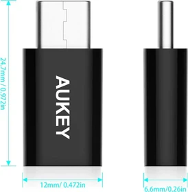 Aukey CB-A2 USB-C 2.0 Adapter, USB-C 2.0 Stecker auf USB 2.0 Micro-B Buchse, schwarz