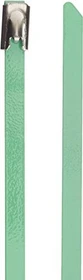 DeLOCK Edelstahl Kabelbinder, 4.6mm, 300mm, grün, 10 Stück