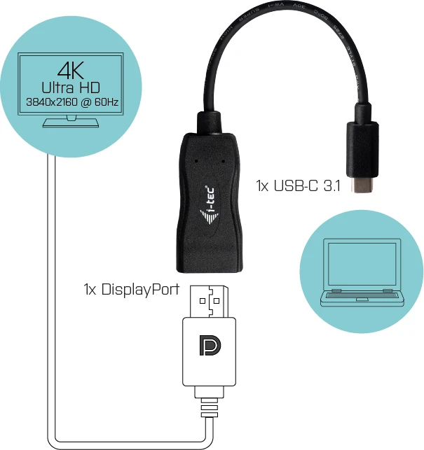 i-tec USB-C 3.0 zu DisplayPort 1.2 Adapter