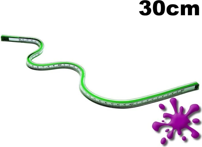 Rumold Flexibles Kurvenlineal 30cm, mit mm-Teilung, grün