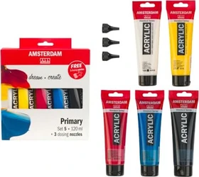 Royal Talens Amsterdam Primary Set Acrylfarbe, 5 Farben, 120ml