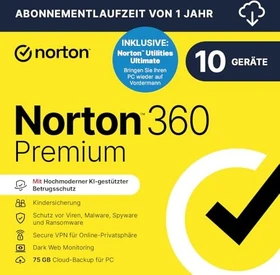 NortonLifeLock Norton 360 Premium, 10 User, 1 Jahr, ESD (deutsch) (Multi-Device)