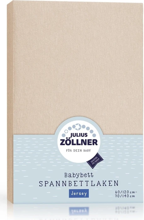 Julius Zöllner Spannleintuch für Babybett Jersey 70x140cm sand
