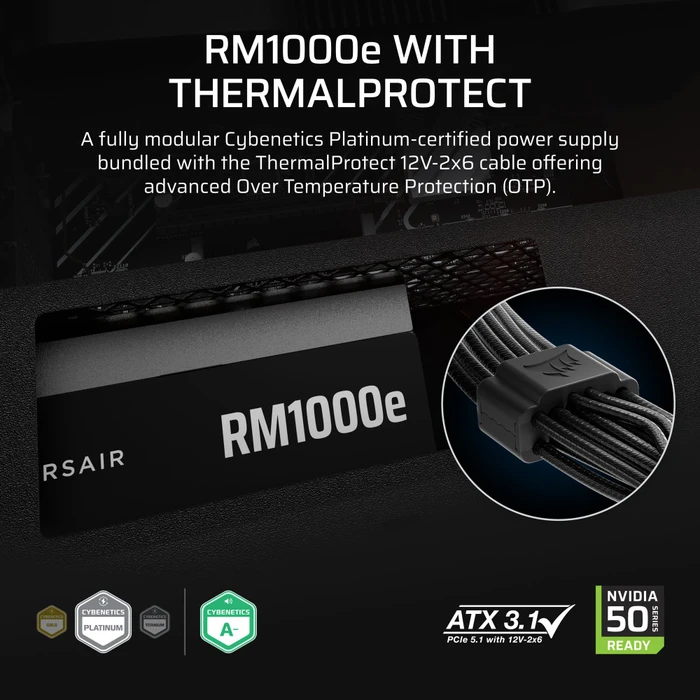 Corsair RMe Series (3rd Gen) ThermalProtect RM1000e 1000W, ATX 3.1