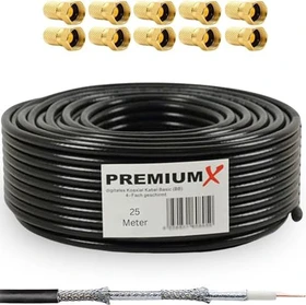 PremiumX Basic Koaxialkabel 135dB 4-fach geschirmt 25m