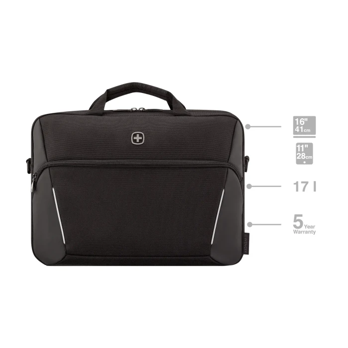 Wenger XE Compact Brief 16" Laptop-Aktentasche, schwarz
