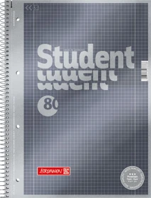 Brunnen Student Premium Collegeblock, A4, Lineatur 28, anthrazit metallic, 80 Blatt
