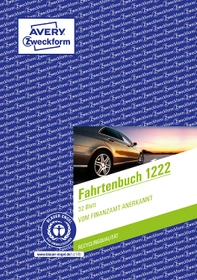 Avery-Zweckform Recycling Papier Fahrtenbuch mit Jahresabrechnung, A5, Softcover, 32 Blatt
