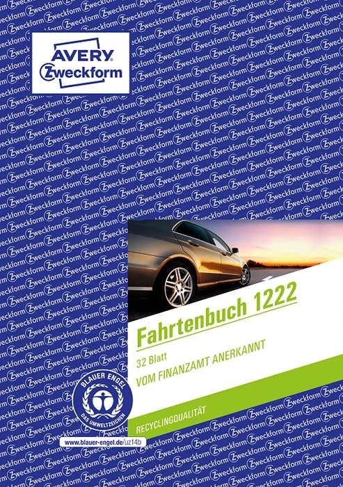 Avery-Zweckform Recycling Papier Fahrtenbuch mit Jahresabrechnung, A5, Softcover, 32 Blatt