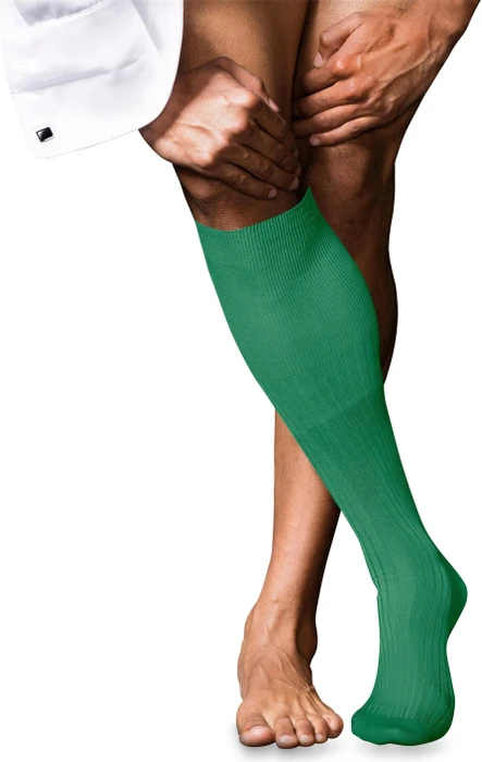 Falke No. 10 Pure Fil d'Écosse Socken green hill (Herren)
