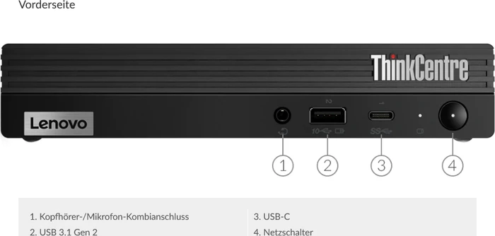 Lenovo ThinkCentre M70q Tiny, Raven Black, Core i3-10100T, 8GB RAM, 256GB SSD, DE