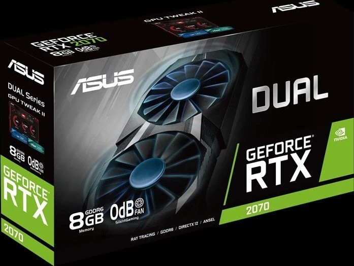 ASUS Dual GeForce RTX 2070, DUAL-RTX2070-8G, 8GB GDDR6, HDMI, USB-C, 3x DP