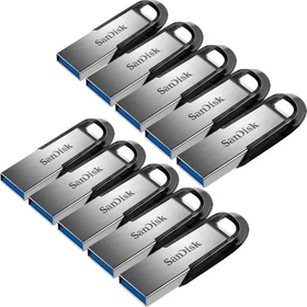 SanDisk Ultra Flair 128GB schwarz, USB-A, USB 3.2 Gen 1×1, 10er-Pack