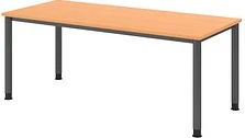 Hammerbacher Ergonomic Plus H-Serie VHS19/6/S Schreibtisch 180x80cm Buche/silber