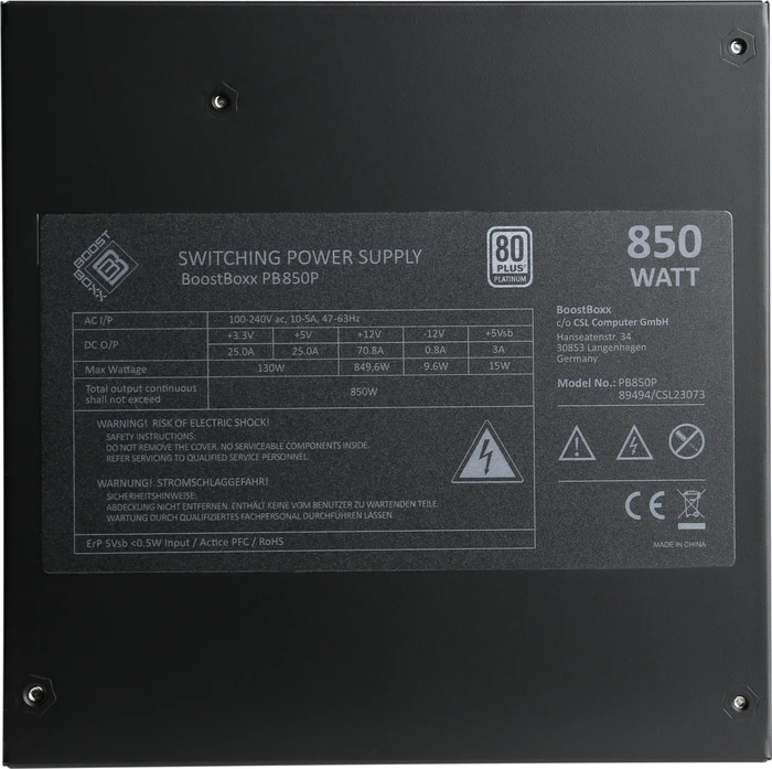 BoostBoxx Power Boost 850P 850W, ATX 3.0
