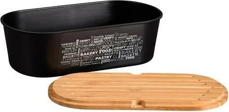 Kesper Brotkasten mit Bambusdeckel schwarz