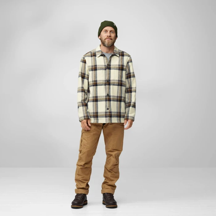 Fjällräven Singi Flannel Hemd langarm chalk white/dark navy (Herren)