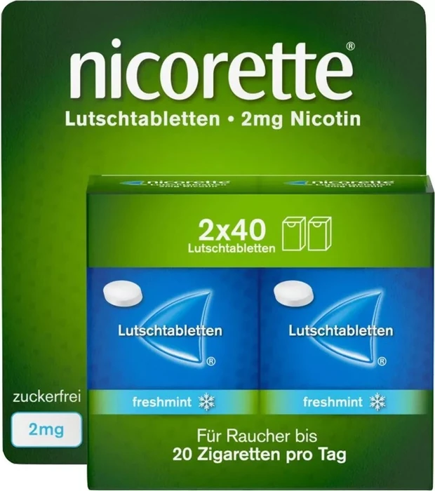 Johnson & Johnson Nicorette Freshmint 2mg Lutschtabletten, 80 Stück (4x 20 Stück)