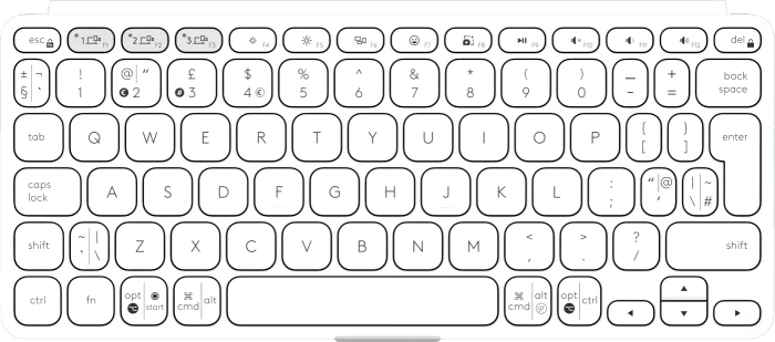 Logitech Keys-To-Go 2, Hellgrau, Bluetooth, UK